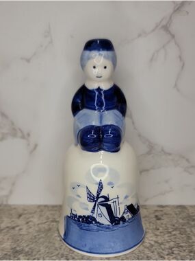 Vintage Blue Delft Little boy Bell